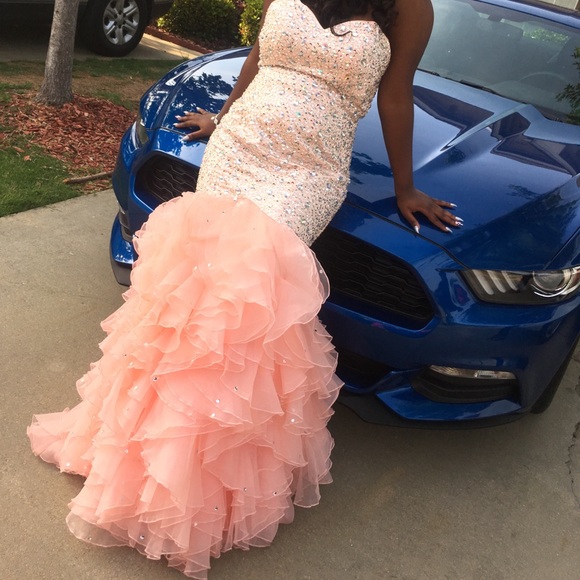 Pink Rhinestone Prom Dress - Picture 8 of 8